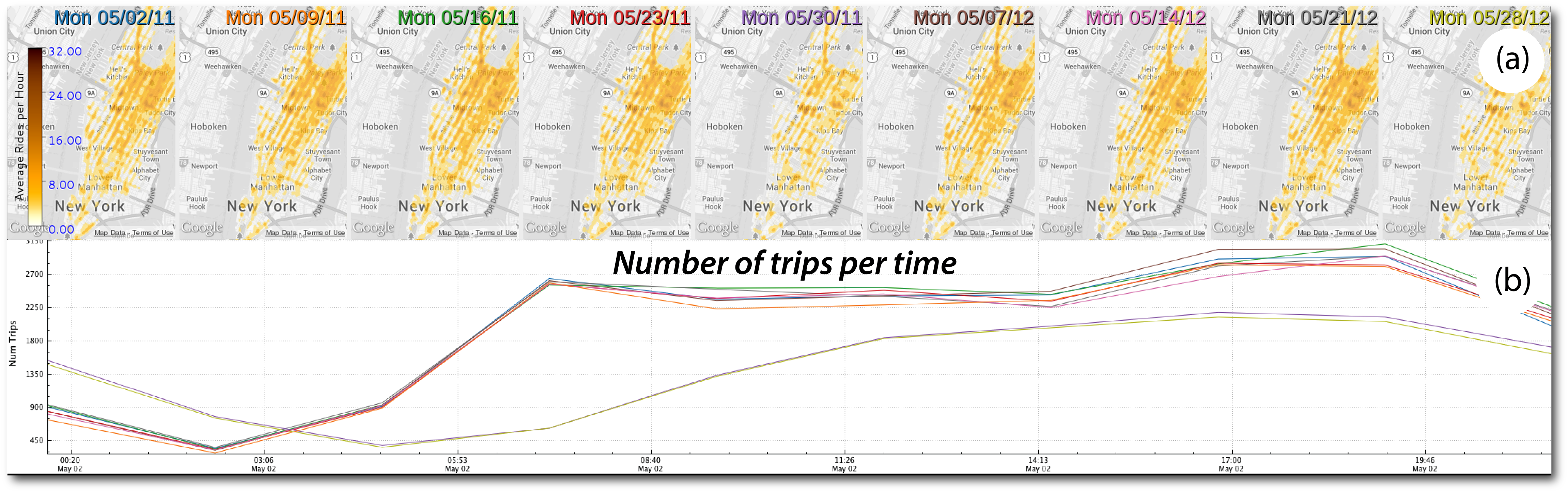 Grid of maps showing each Monday in May